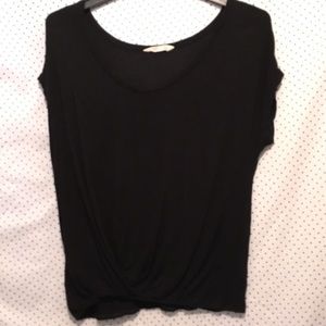 Old Navy Black Short Sleeve Scoop Neck Blouse